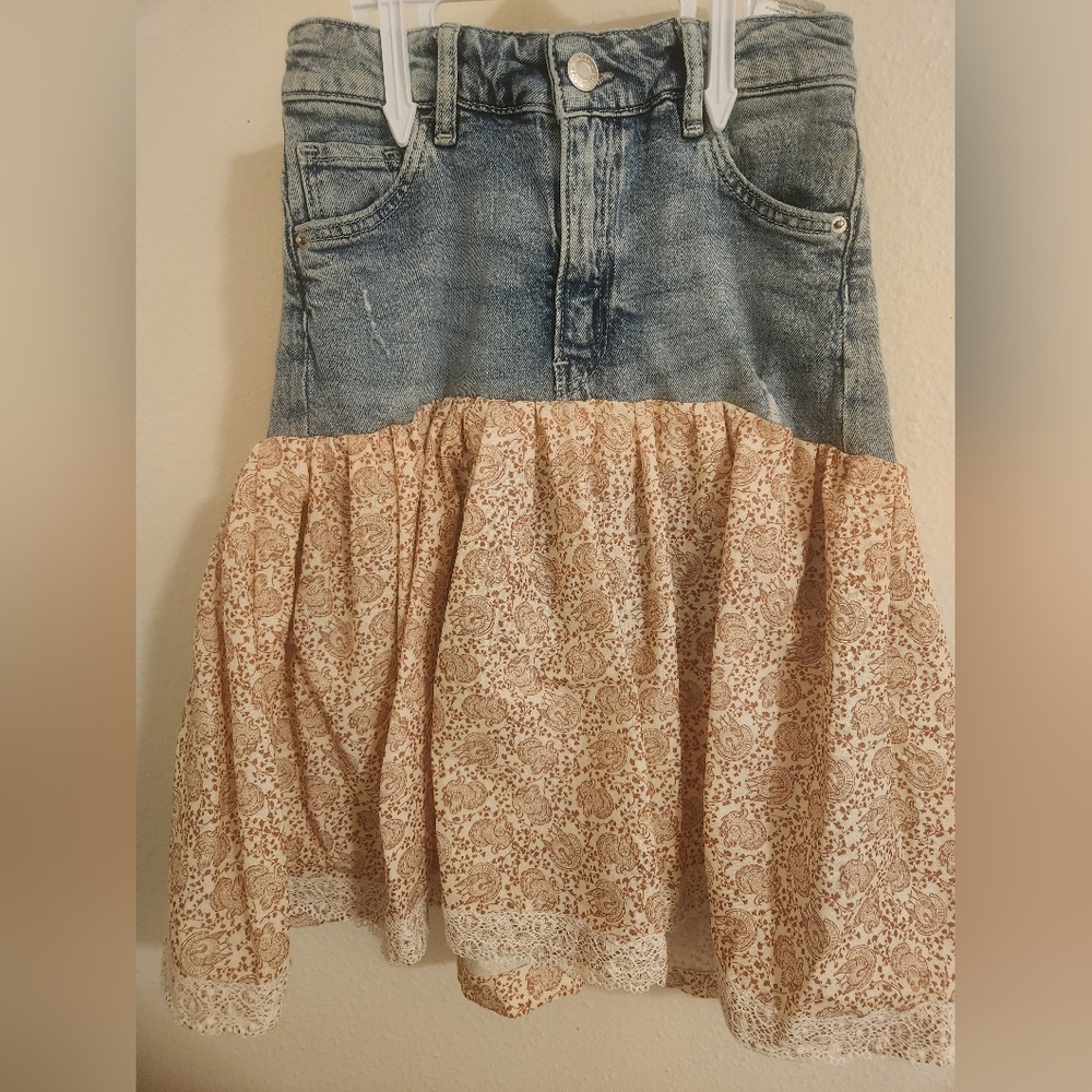 Handmade Girls size 8 turkey print skort